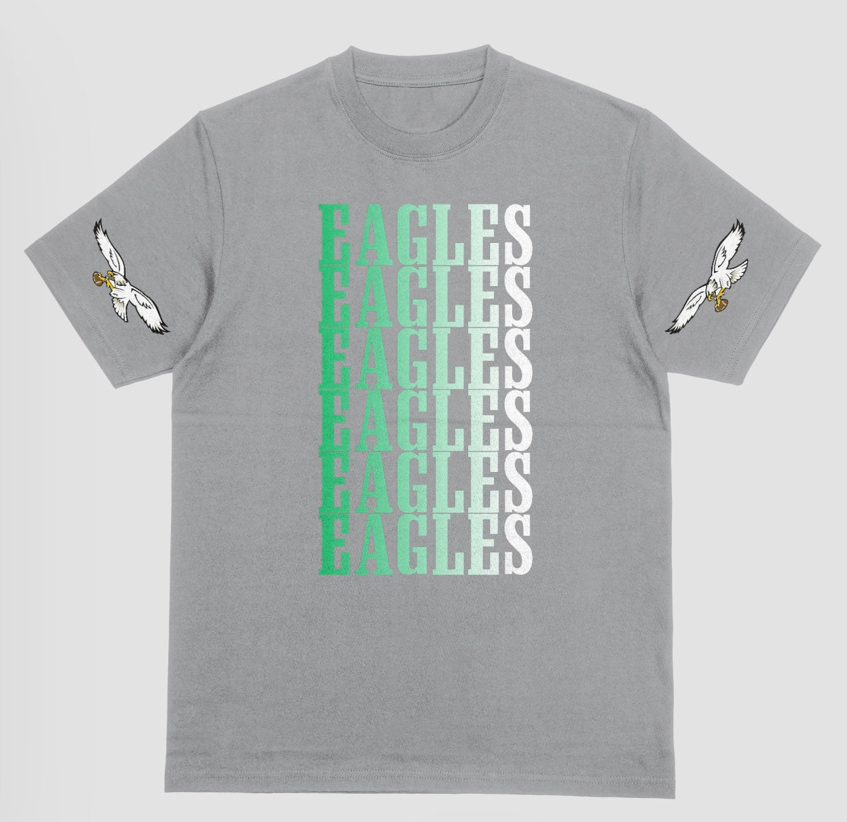 Eagles right to left fade with logo on sleeve short sleeve t-shirt